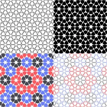 Vector set arabic Background with seamless pattern in islamic style Stockillustratie
