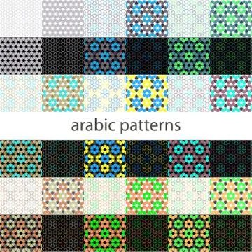 Vector set arabic Background with seamless pattern in islamic style Geometric イラスト素材