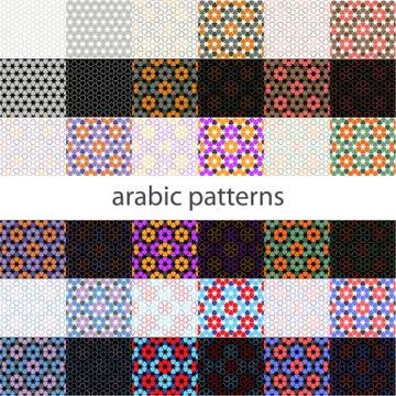 Vector set arabic Background with seamless pattern in islamic style Geometric Stockillustratie
