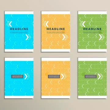 Vector set arrow pointer on a colored background Stock Illustration