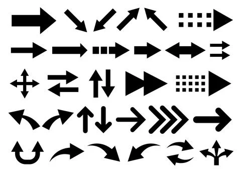 Vector set of arrow shapes isolated on white Ilustración de archivo