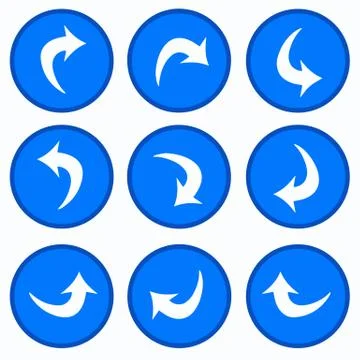 Vector set - arrows in blue circles Stock Illustration