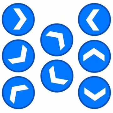 Vector set - arrows in blue circles Stock Illustration