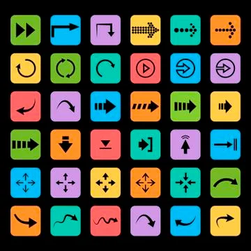 Vector set arrows  in flat style Stock Illustration