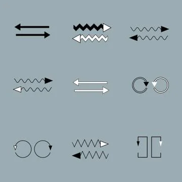 Vector Set of  arrows on grey backround Stock Illustration