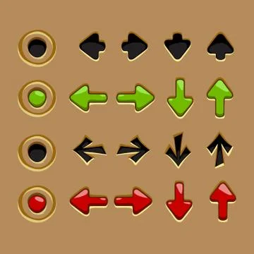 Vector set arrows symbols web colors volume Illustrazione stock