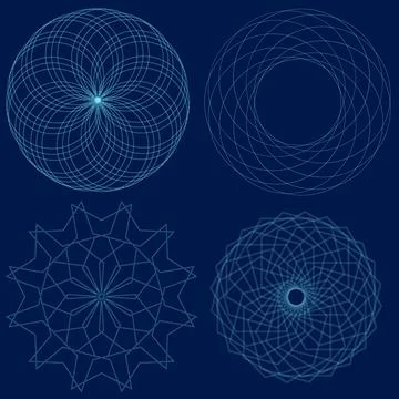 Vector set art deco ornaments line frames, abstract patterns, ornament borders. Stock Illustration