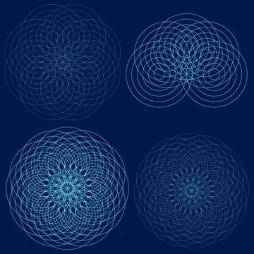 Vector set art deco ornaments line frames, abstract patterns, ornament borders. Stock Illustration