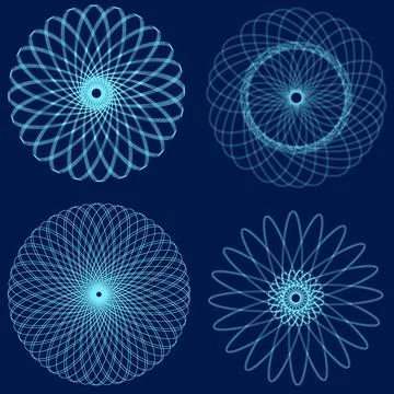 Vector set art deco ornaments line frames, abstract patterns, ornament borders. Stock Illustration