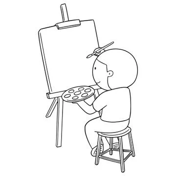 Vector set of artist Stock Illustration