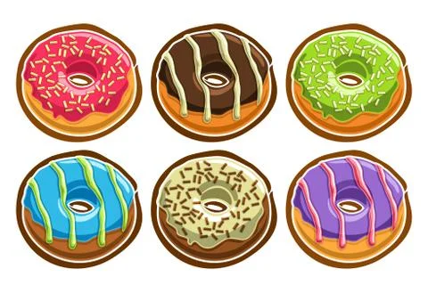 Vector Set of assorted Donuts Stock Illustration