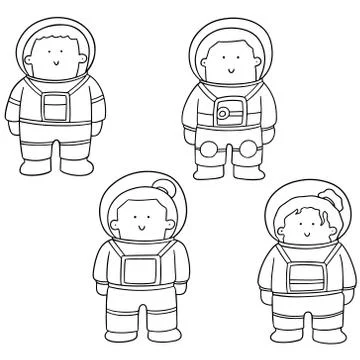 Vector set of astronaut Stock Illustration