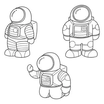 Vector set of astronaut Stock Illustration