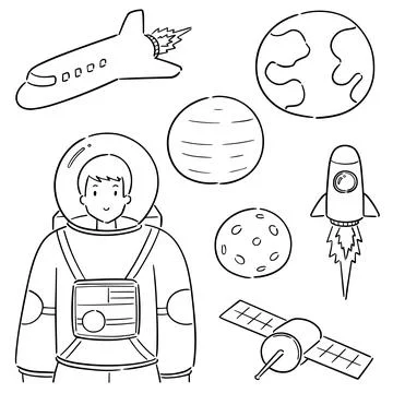Vector set of astronaut Stock Illustration