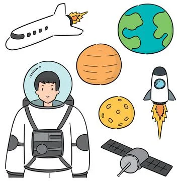 Vector set of astronaut Stock Illustration