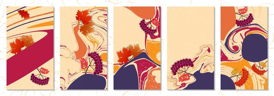 Vector set of autumn backgrounds 库存插图