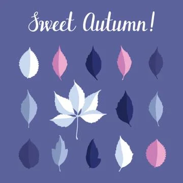 Vector set with autumn leaves isolated on white background Stock Illustration