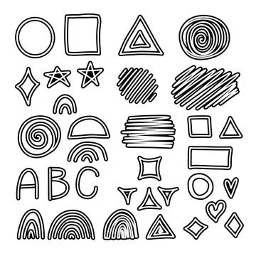 Vector set background. Geometry group batik graphic. Hand drawn doodle Stock Illustration