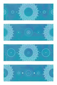 Vector set of background with Mandala and ethnic oriental patterns. Stock Illustration
