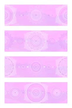 Vector set of background with Mandala and ethnic oriental patterns. Illustrazione stock