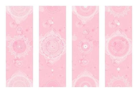 Vector set of background with Mandala and ethnic oriental patterns. Stock Illustration