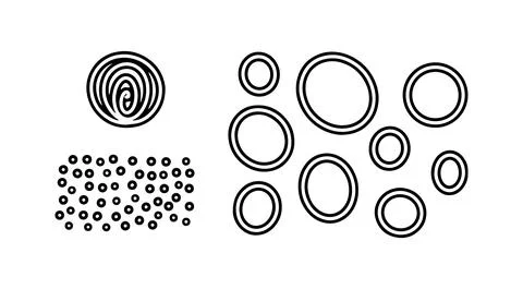 Vector set background. Round geometry group batik graphic. Hand drawn circle Stock Illustration