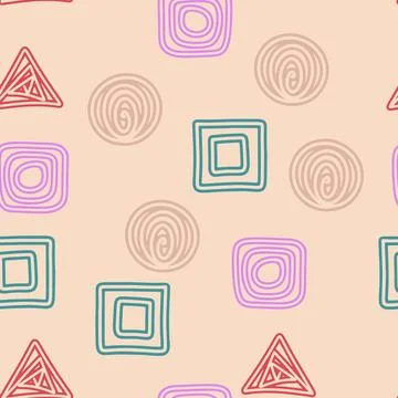Vector set background. Square, circle, triangle. Geometry group batik graphic Stock Illustration