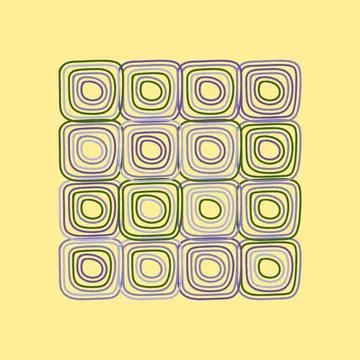 Vector set background. Square geometry group batik graphic. Hand drawn round Illustrazione stock