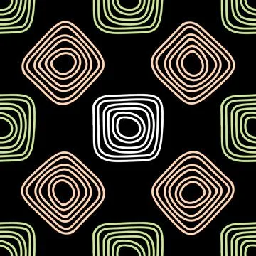 Vector set background. Square geometry group batik graphic. Hand drawn round Illustrazione stock