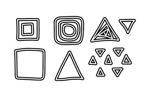 Vector set background. Square, triangle geometry group batik graphic. Hand drawn Stock Illustration