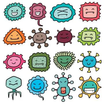 Vector set of bacteria and virus Illustrazione stock