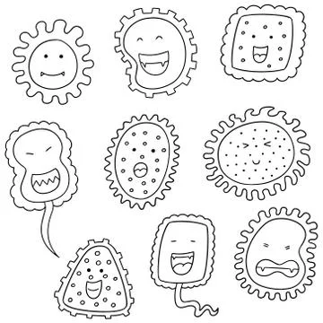 Vector set of bacteria Stock Illustration