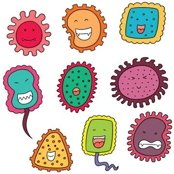 Vector set of bacteria Stock Illustration