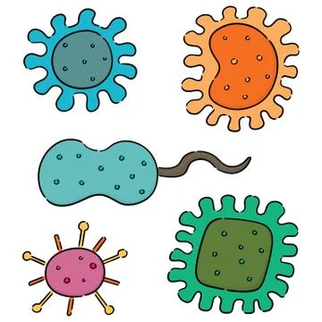Vector set of bacteria Stock Illustration