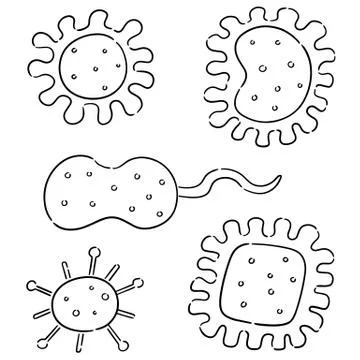 Vector set of bacteria Stock Illustration