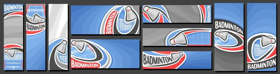 Vector set of Badminton Banners Illustrazione stock
