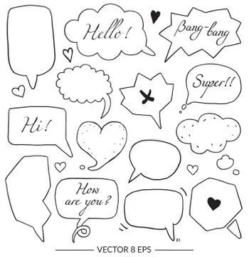 Vector set of balloons for inscriptions Stock Illustration