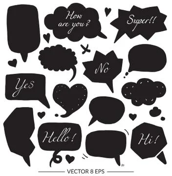 Vector set of balloons for inscriptions Stock Illustration