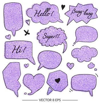 Vector set of balloons for inscriptions Stock Illustration