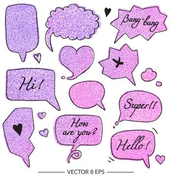 Vector set of balloons for inscriptions Stock Illustration