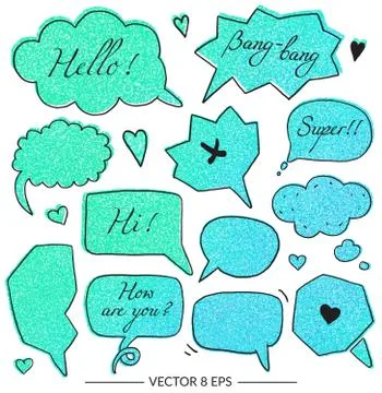 Vector set of balloons for inscriptions Stock Illustration