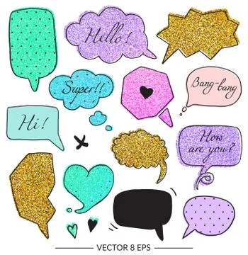 Vector set of balloons for inscriptions Stock Illustration