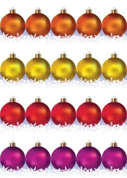 Vector set of balls and snowflakes Stock Illustration