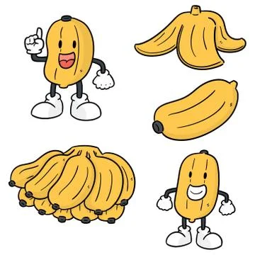 Vector set of banana Stock Illustration