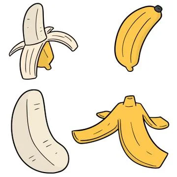 Vector set of banana Stock Illustration