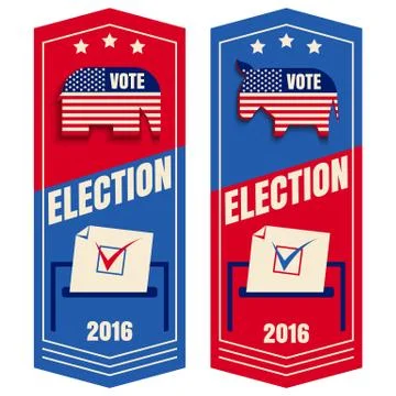 Vector set banner for vote Stock Illustration