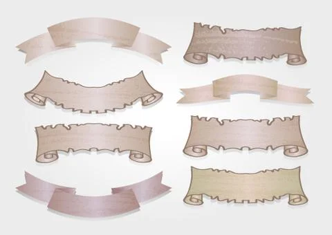 Vector set of banners and ribbons Stock Illustration