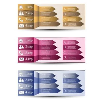 The vector set of banners with info graphic Stock Illustration