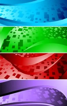 Vector set of banners with square Stock Illustration