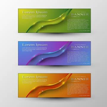 Vector set of banners template with headline Stock Illustration